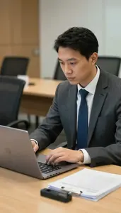 General Manager Working On A Pitch In An Audit Examination Room At Work Today
