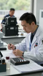 Homicide Detective Analyzing Forensic Evidence In In A Private Investigator
