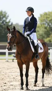 Horse Riding Instructor Riding A Horse In In An Equestrian Riding Arena At Work