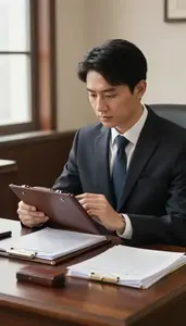Human Rights Lawyer Prosecuting A Case In In A Lawyer Private Office In