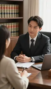 Human Rights Lawyer Consulting With A Client In A Legal Consultation Office