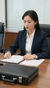 Intellectual Property Lawyer Conducting A Deposition In In A Law Firm Conference