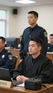 Judge Maintaining Order In A In A Formal Courtroom In Professional Setting