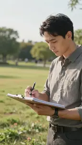 Landscape Architect Designing A Landscape For In A Landscape Design Studio In