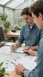 Landscape Architect Planning An Urban Development In An Urban Planning Office
