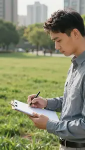 Landscape Designer Designing A Landscape For In An Urban Planning Office In