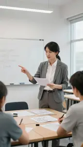 Language Instructor Instructing Photography In A In A Language Learning