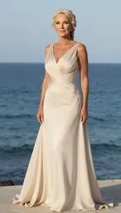 Light Skinned Woman Mature In Formal Gown Sunset Portrait Photography