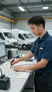 Logistics Coordinator Managing A Fleet Of In A Logistics Coordination Office