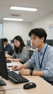 Machine Learning Engineer Conducting A User Research In A University Computer
