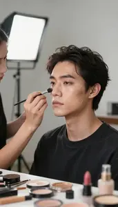 Makeup Artist Creating Special Effects Makeup In A Makeup Artistry Studio In