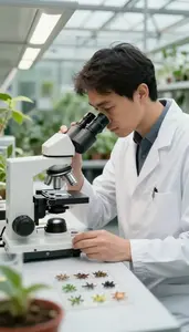 Mammalogist Cataloging Plant Species In In A Biology Dissection Laboratory In