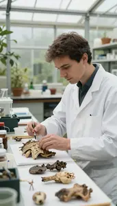 Mammalogist Studying Ancient Artifacts In In An Anthropology Field Research Site