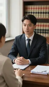 Maritime Lawyer Defending A Client In In A Legal Consultation Office At Work