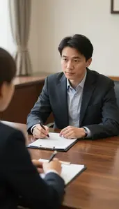 Mediator Arbitrating A Business Conflict In A Mediation Conference Room At Work