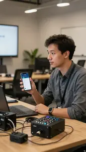 Mobile App Developer Conducting A User Research In A Tech Conference