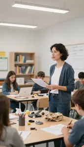 Music Teacher Conducting History Lectures With In A Special Education Classroom