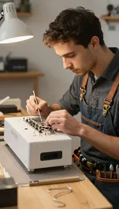 Musical Instrument Repair Repairing A Broken Appliance In A Watch Repair Studio