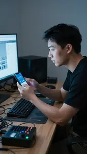 Network Administrator Testing Application Functionality On In A Content Creation