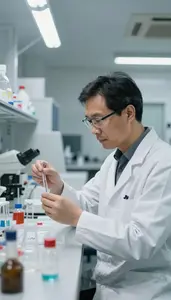 Nuclear Physicist Studying Material Properties In In A Scientific Research