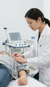 Occupational Therapist Consulting With A Patient In A Wound Care Clinic At Work