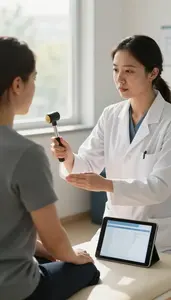 Occupational Therapist Checking A Patients Reflexes A Physical Therapy