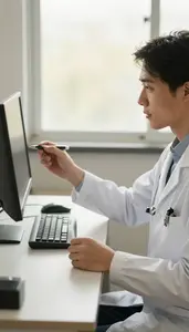 Oncologist Prescribing Medication At A In A Clinical Trial Observation Room