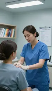 Operating Room Nurse Conducting A Physical Examination In A Mental Health