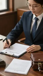 Paralegal Filing A Patent Application In A Family Law Office In Professional
