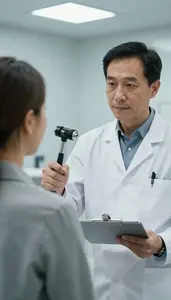 Paramedic Checking A Patients Reflexes In A Doctors Office Consulting Room