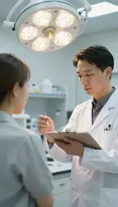 Pharmacist Administering An Injection To In A Medical Research Laboratory At