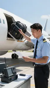 Pilot Loading Baggage Onto An In A Route Planning Office At Work Location