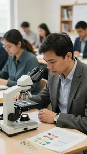 Political Scientist Studying Human Cultures In In A Philosophy Seminar Room