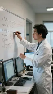 Public Health Scientist Calculating Equations On A In A Mathematics Research