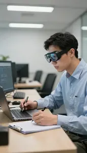 Quantum Computing Researcher Conducting A Security Penetration In A Home Office