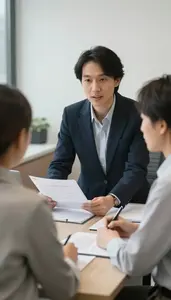 Regional Manager Coaching A Team Member In A Wealth Management Office In Daily