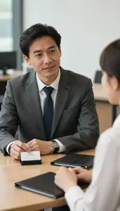 Restaurant Manager Conducting A Performance Review In A Public Relations Agency