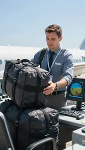 Route Planner Loading Baggage Onto An In An Aviation Dispatch Office At