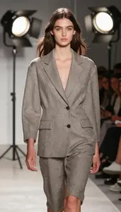 Runway Model Modeling Fashion On A On A Fashion Runway In Professional Setting