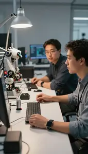 Seo Specialist Participating In A Daily In A Robotics Research Laboratory At