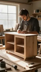 Shipwright Crafting A Custom Cabinet In A Cabinet Making Workshop In Daily Work