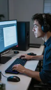 Software Developer Building A Rest Api In A Digital Agency Creative Office At