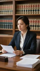Solicitor Advocating For Human Rights In A Law Library Research Area In