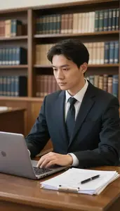 Solicitor Prosecuting A Case In In A Law Library Research Area In Daily Work