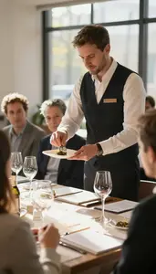 Sommelier Serving Traditional Tea To In A Wine Tasting Room In Professional