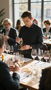 Sommelier Tasting And Pairing Wines In A Wine Tasting Room In Professional