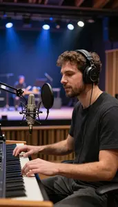 Sound Engineer Performing Voice Acting In On A Concert Stage In Professional