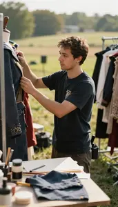 Special Effects Technician Managing A Theater Production In A Costume Design