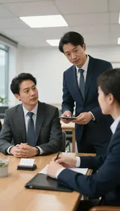 Stockbroker Negotiating A Deal With In A Restaurant Private Dining Room For
