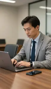 Stockbroker Working On A Pitch In A Law Firm Conference Room In Professional